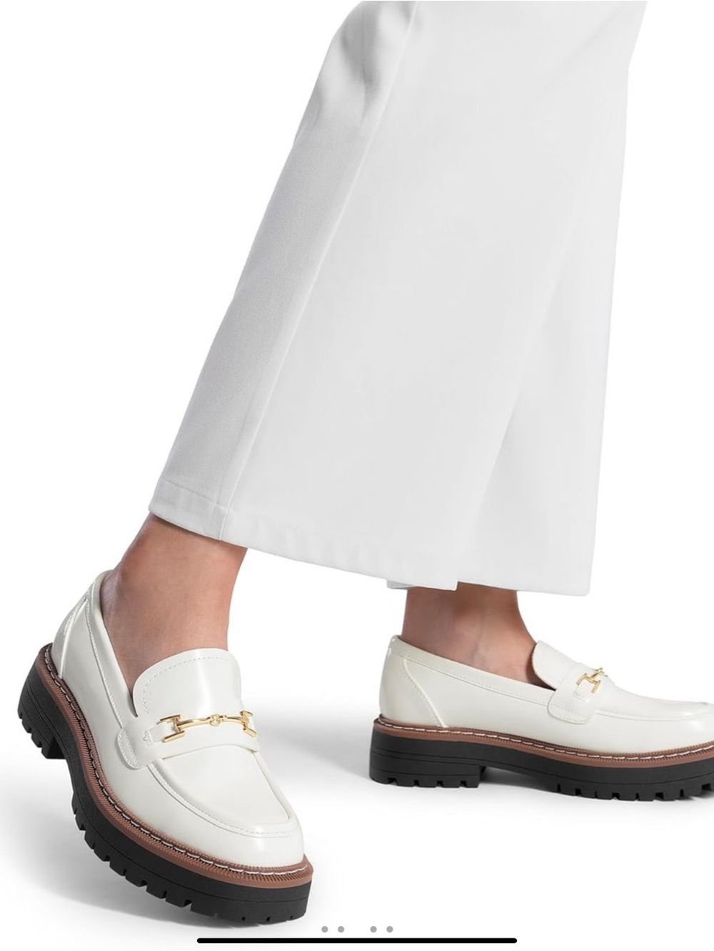 Dream Pairs loafers for women platform chunky heel square toe slip on loafers